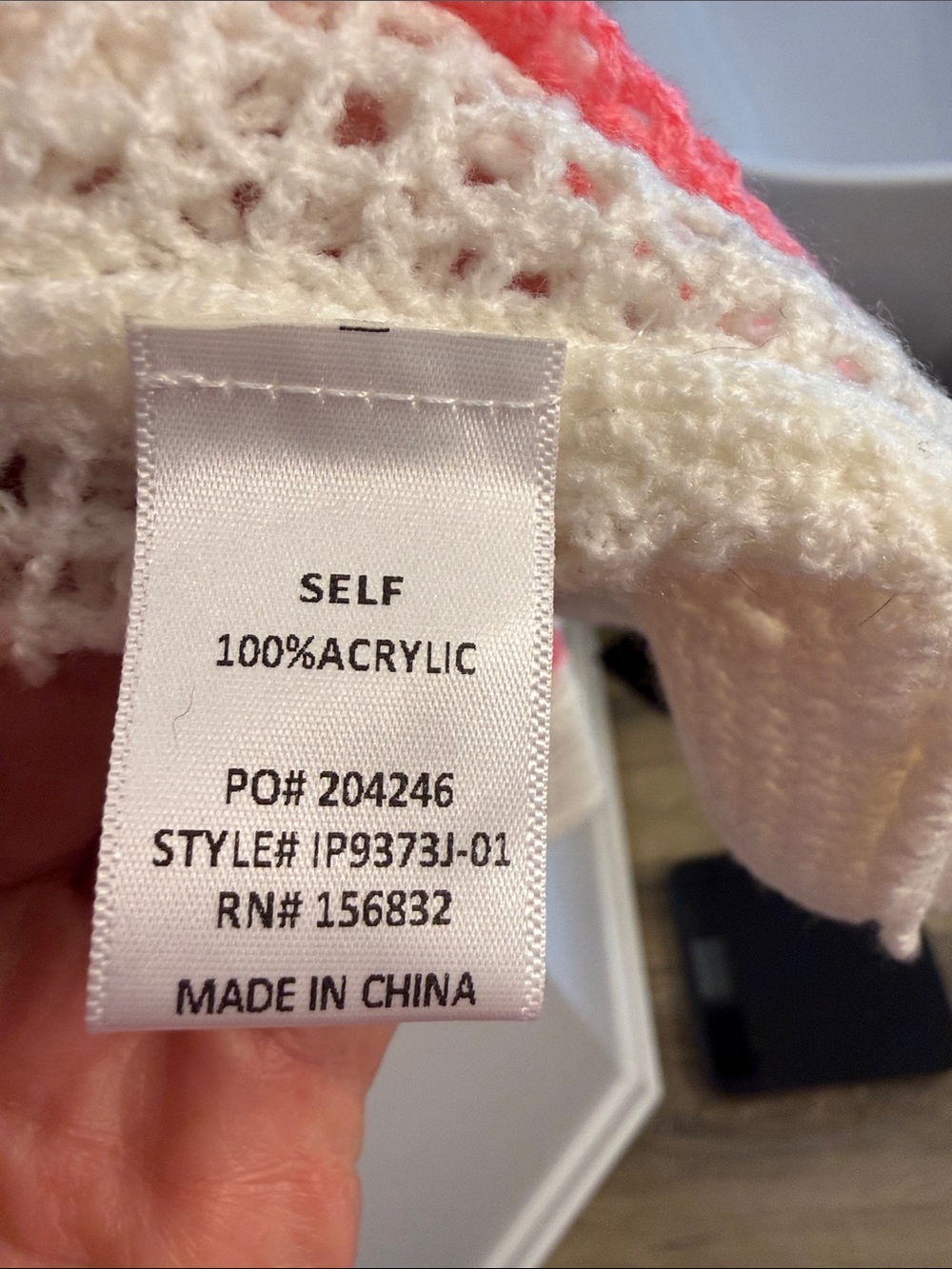 BiBi Cream Crochet Cardigan with Pink & Hot Pink Floral Squares - Picture 3 of 6